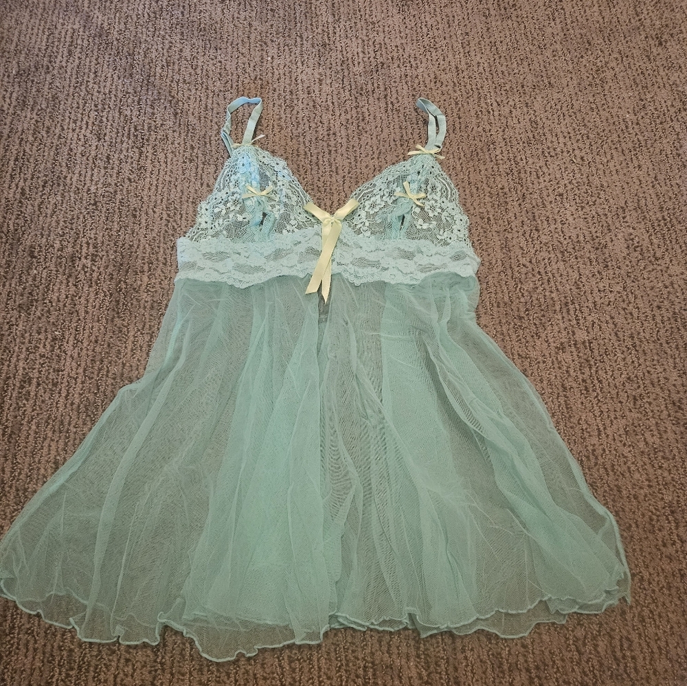 Victoria's Secret Light blue Lingerie Lace Slip Dress